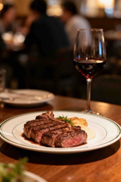 Maridaje de carne y copa de Syrah