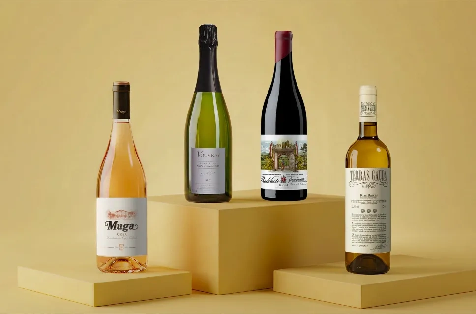 Botellas de vino para primavera
