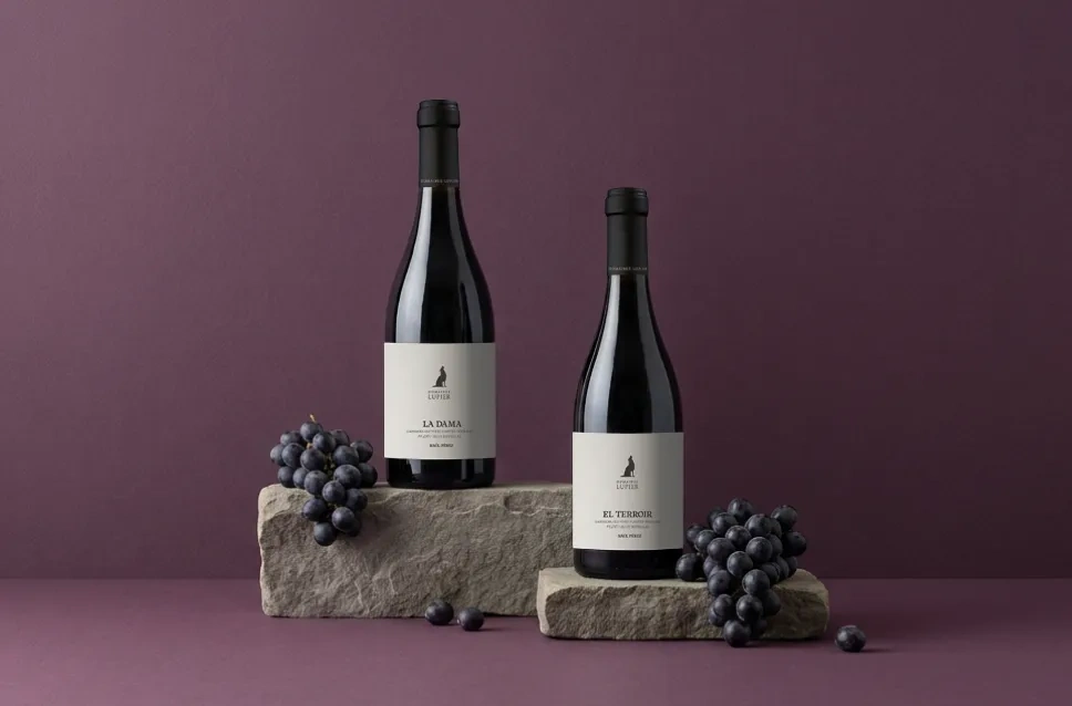 Botellas de vino de la bodega Domaines Lupier