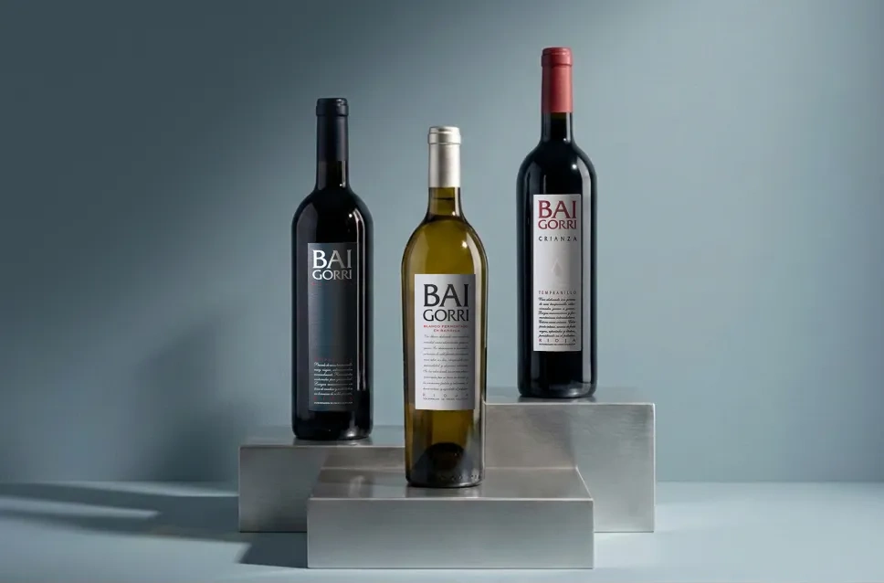 Botellas de vino de la bodega Baigorri