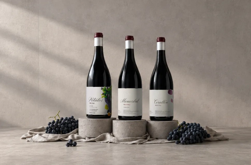 Botellas de vino de la bodega Descendientes J. Palacios