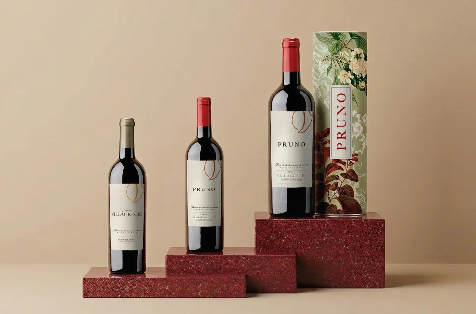 Botellas de vino de la bodega Finca Villacreces