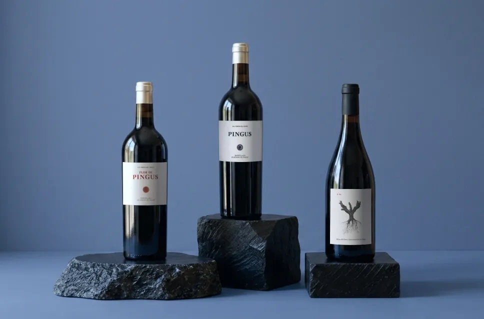 Botellas de vino de la bodega Dominio de Pingus