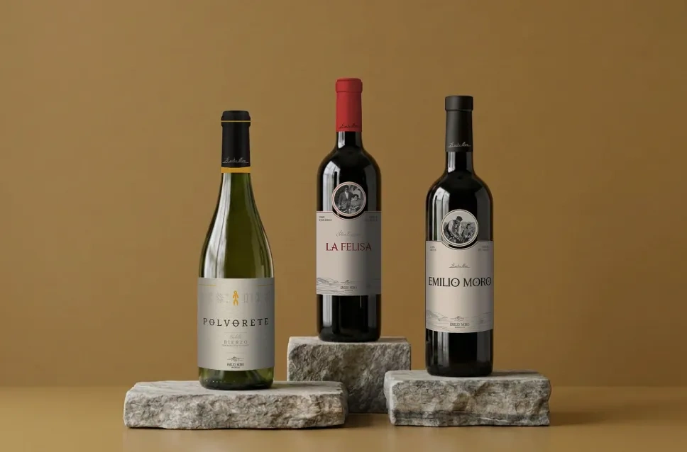 Botellas de vino de la bodega Emilio Moro