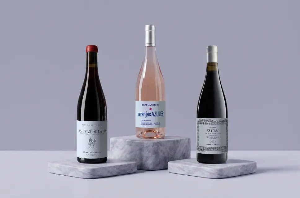 Botellas de vino de Garnachas de Gredos