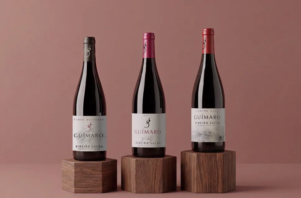 Botellas de vino de la bodega Guímaro