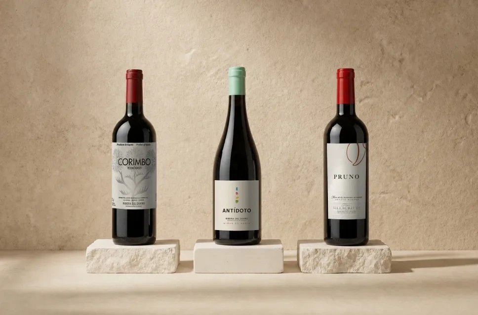 Botellas de vino de la región Ribera del Duero puntuados por Parker