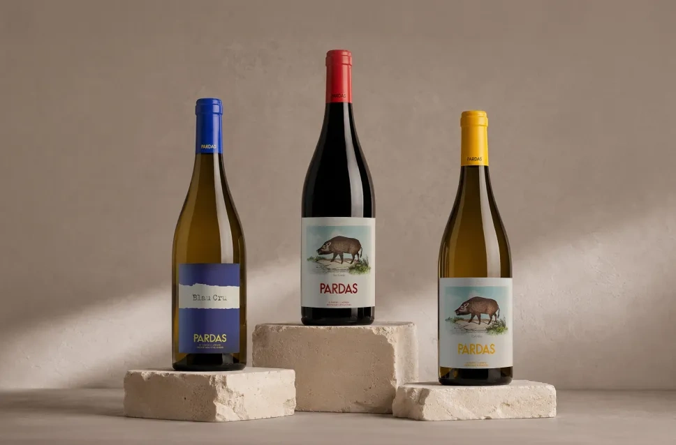 Botellas de vino de la bodega Celler Pardas
