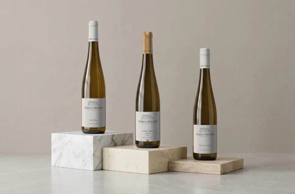 Botellas de vino de la bodega Markus Molitor