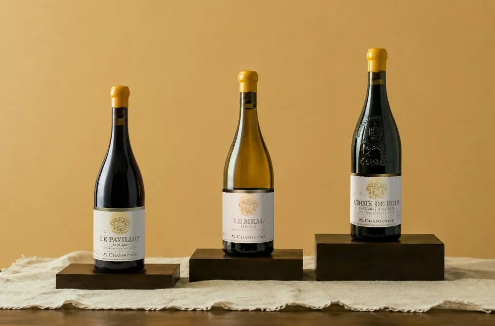 Botellas de vino de M. Chapoutier en primeur