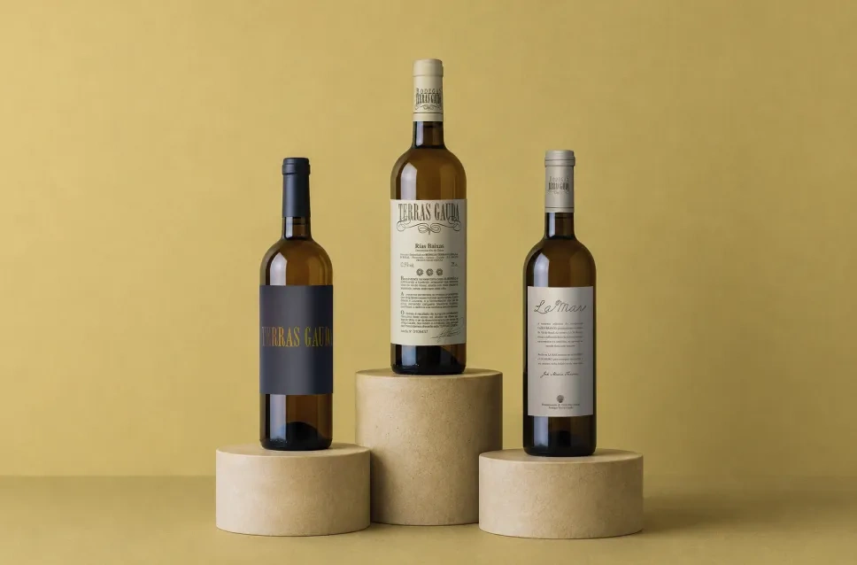 Botellas de vino de la bodega Terras Gauda