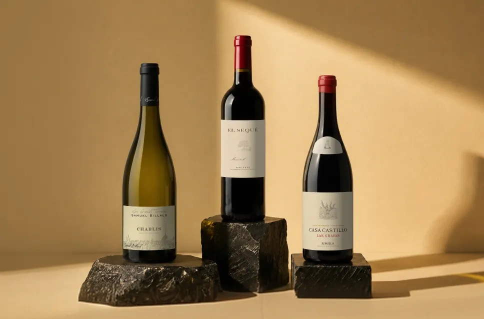 Botellas de vino seleccionadas por Carlos López de Lacalle