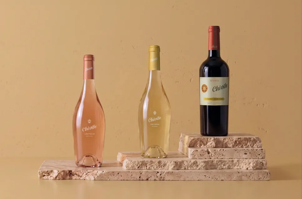 Botellas de vino de la bodega Chivite