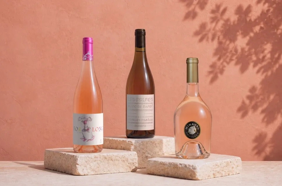 Botellas de vino rosado con 10% de descuento