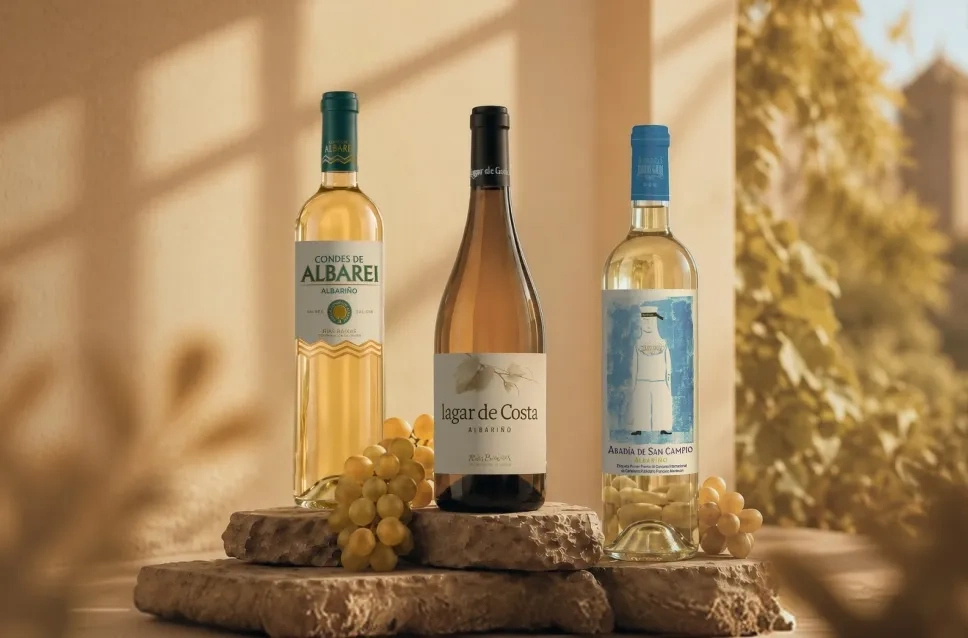 Botellas de vino albariño ganadores de la XV Edición del Túnel del Vino Profesional