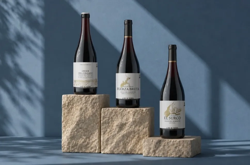 Botellas de vino de la bodega A Pie de Tierra