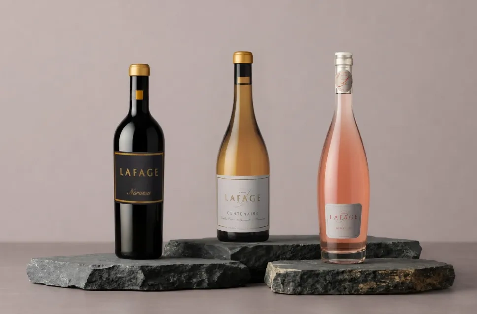 Botellas de vino de la bodega Domaine Lafage