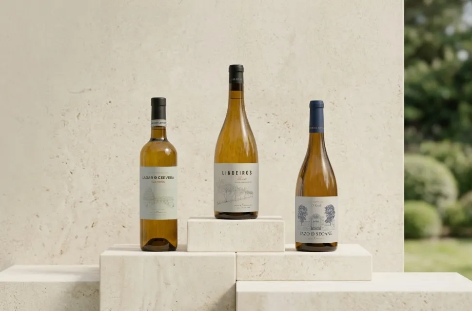 Botellas de vino de la bodega Lagar de Fornelos