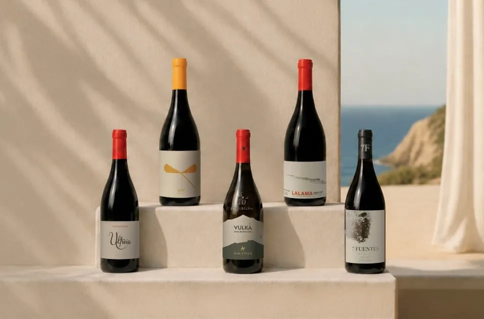 Botellas de vino tinto para el verano