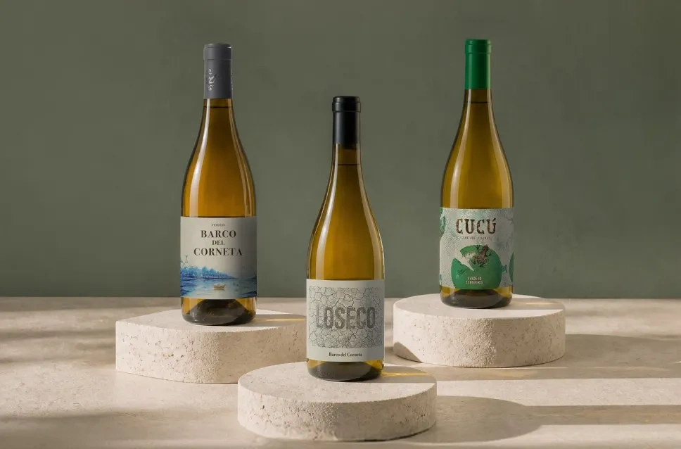 Botellas de vino de la bodega Barco del Corneta