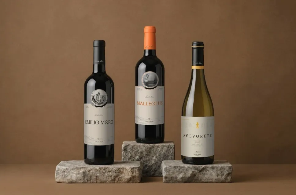 Botellas de vino de la bodega Emilio Moro