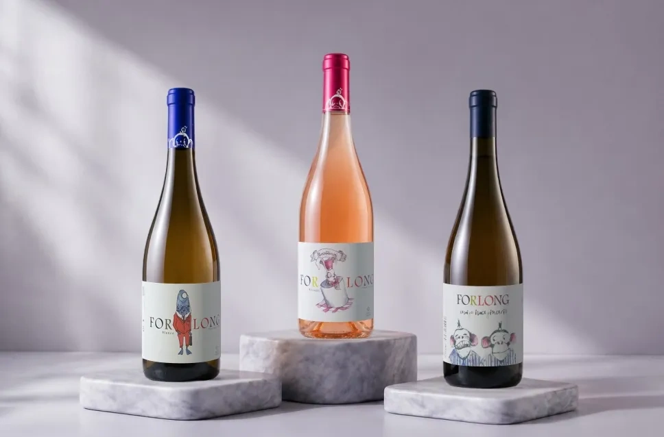 Botellas de vino de la bodega Forlong
