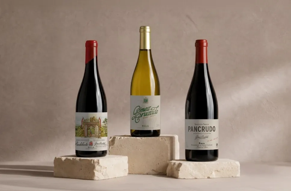 Botellas de vino de la bodega Gómez Cruzado
