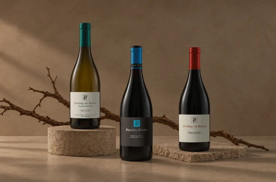 Botellas de vino de la bodega Dominio de Atauta