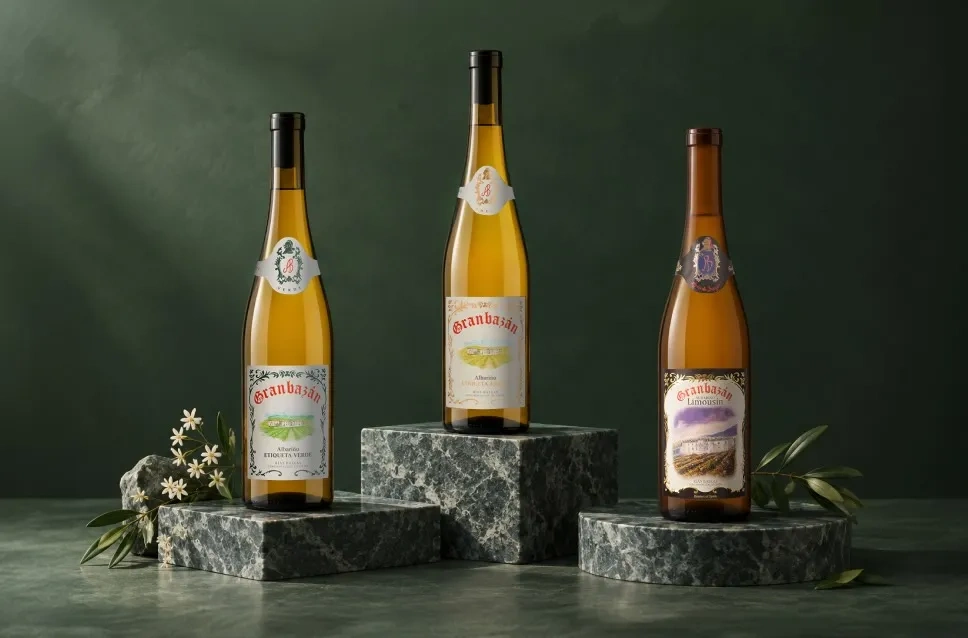 Botellas de vino de la bodega Granbazán