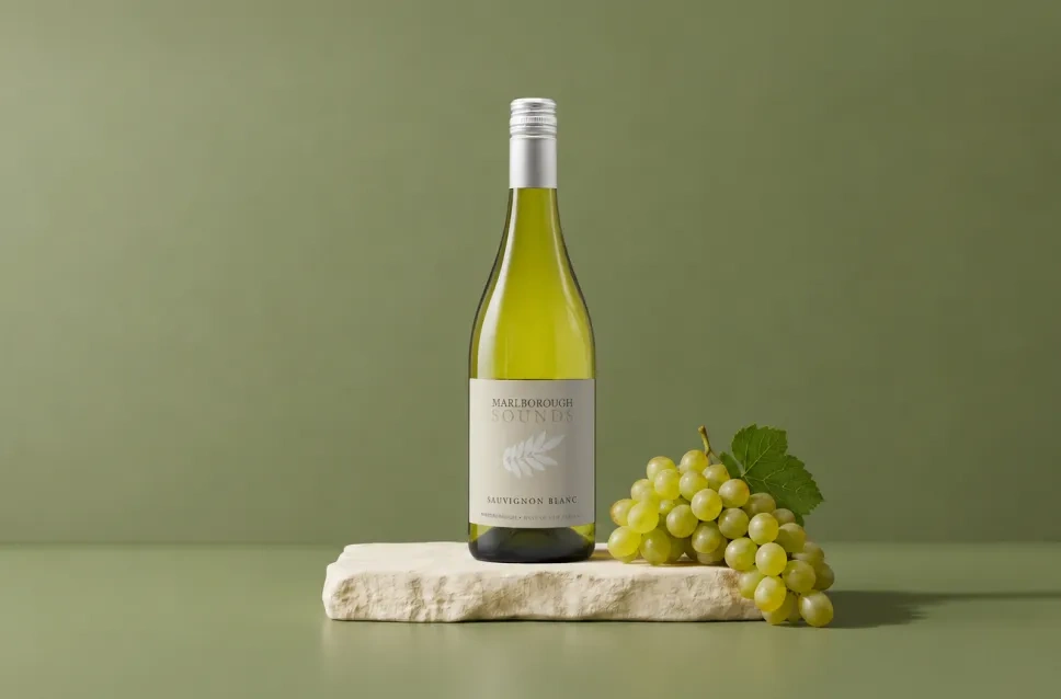Botella de vino Marlborough Sounds Sauvignon Blanc