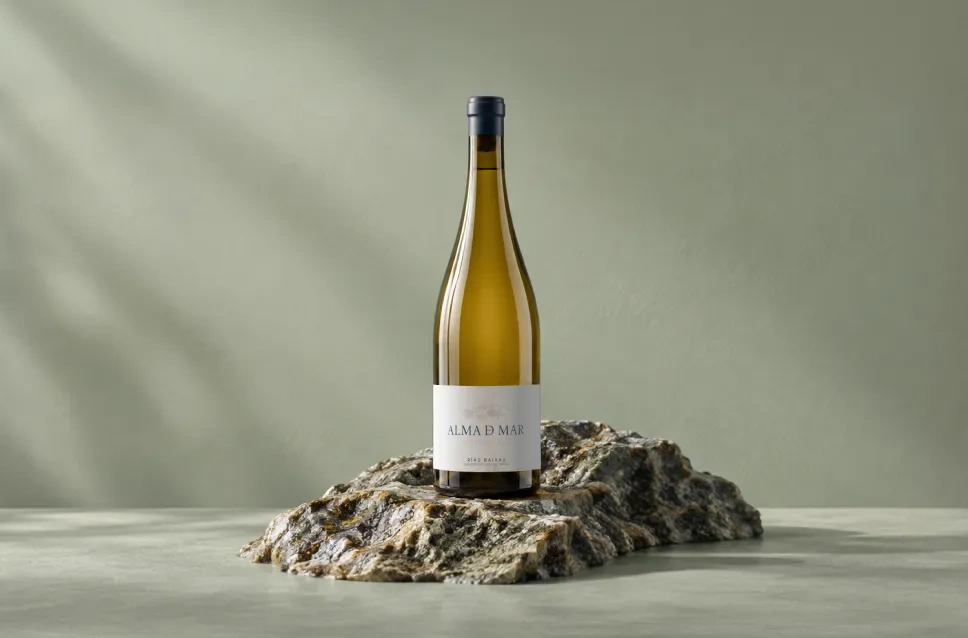 Botellas de vino de la bodega Albamar