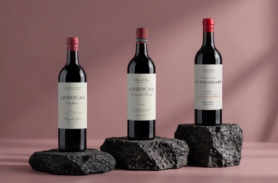 Botellas de vino de la bodega Arrocal