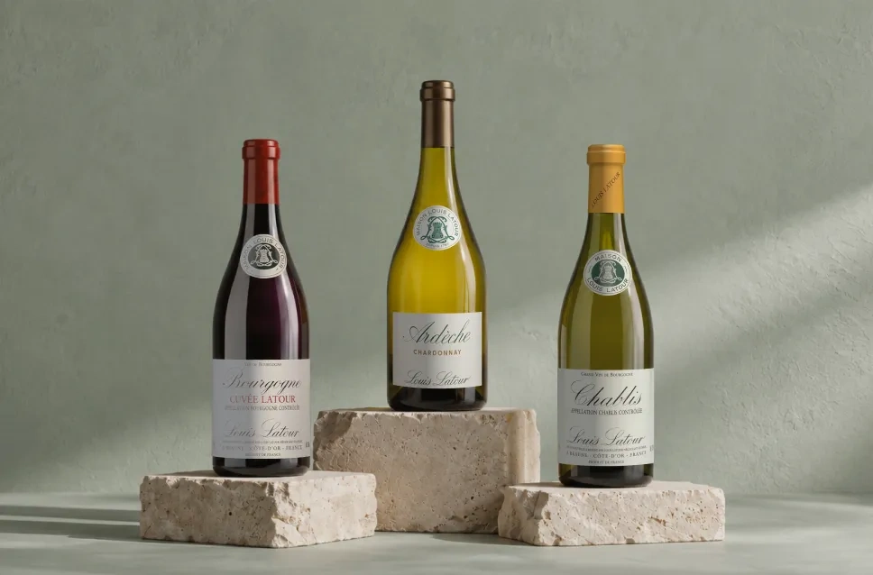 Botellas de vino de la bodega Louis Latour