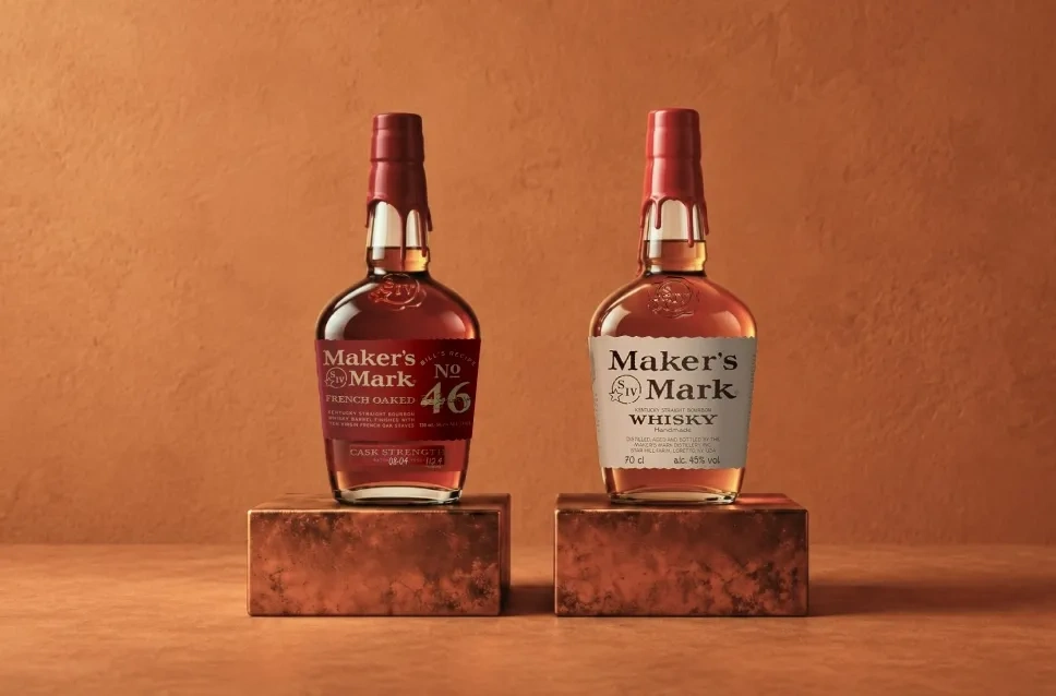 Botellas de whisky bourbon de Maker’s Mark