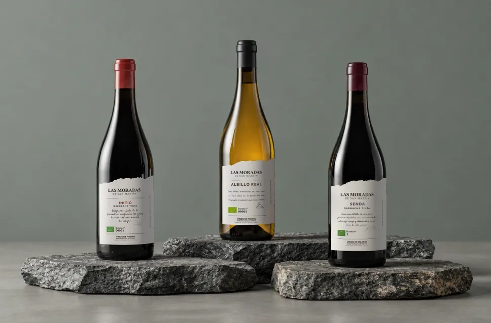 Botellas de vino de la bodega Las Moradas de San Martín