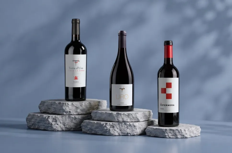 Botellas de vino de la bodega Hacienda Terra d'Uro