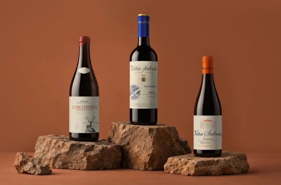 Botellas de vino de la bodega Viña Salceda