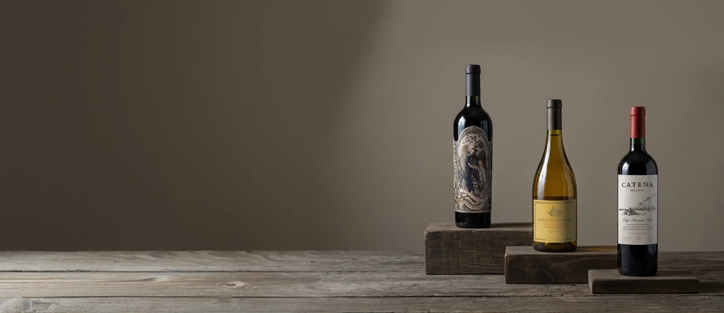 Botellas de vino de la bodega Catena Zapata