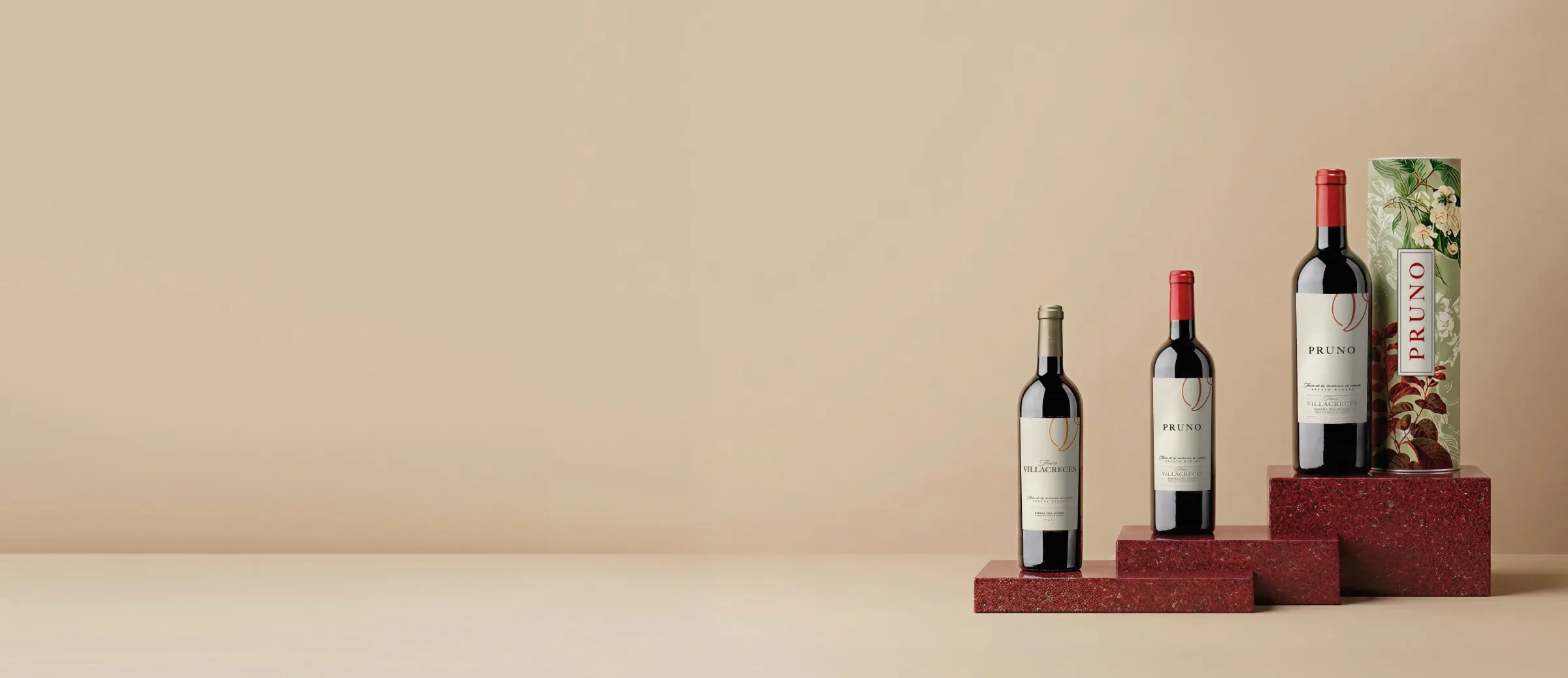 Botellas de vino de la bodega Finca Villacreces