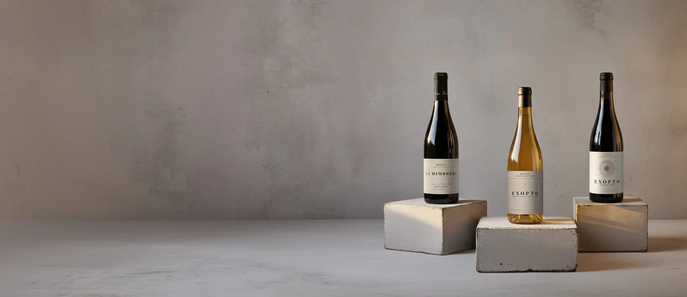 Botellas de vino de la bodega Exopto