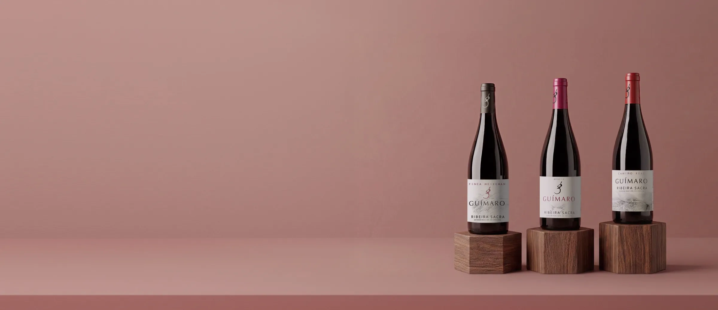Botellas de vino de la bodega Guímaro