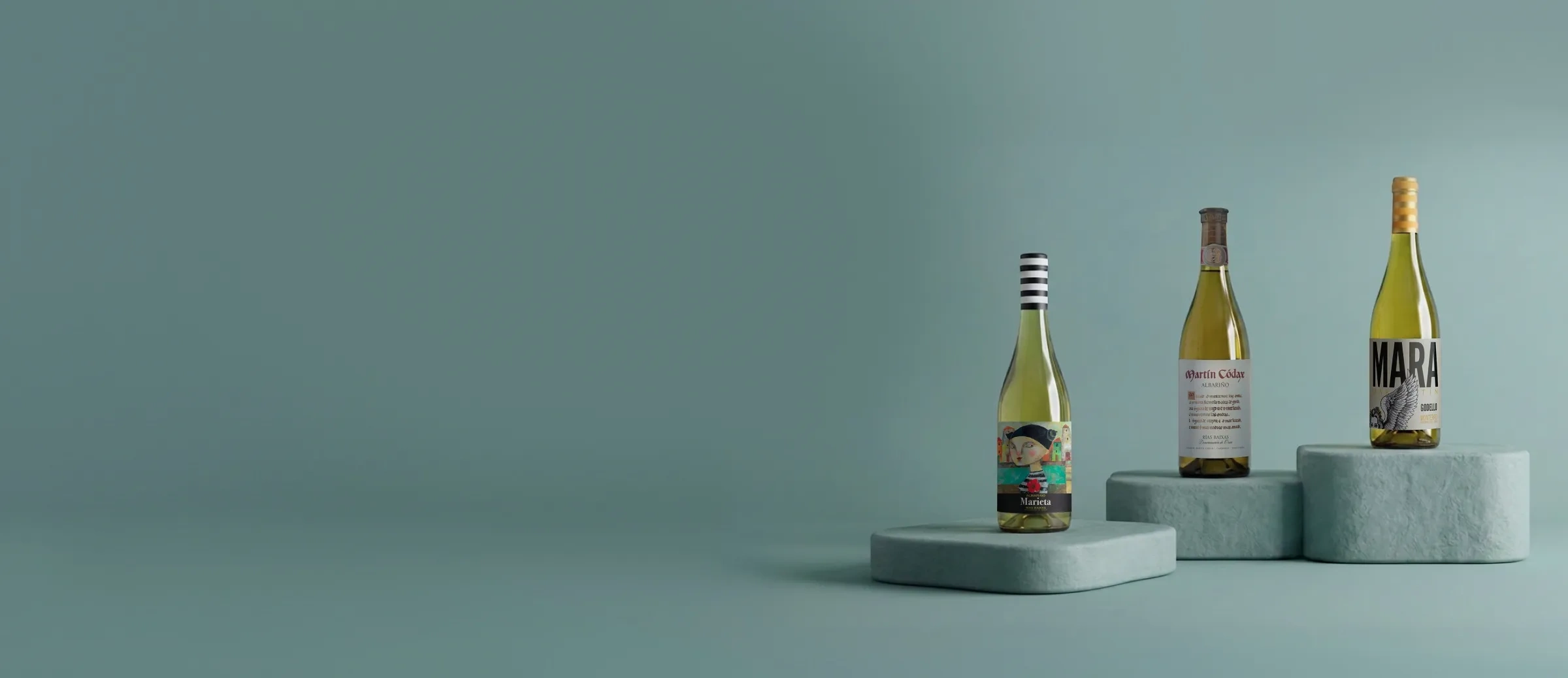 Botellas de vino de la bodega Martín Códax
