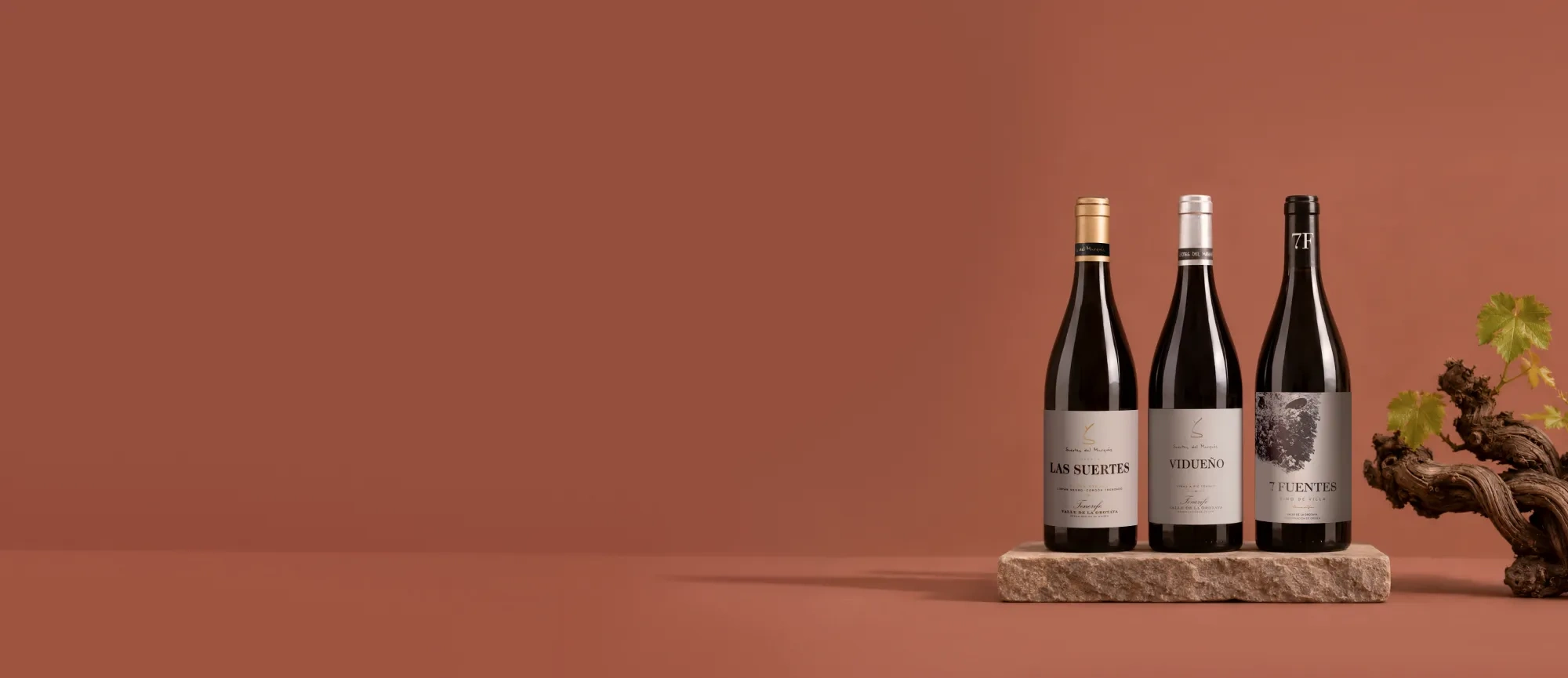Botellas de vino de la bodega Suertes del Marqués
