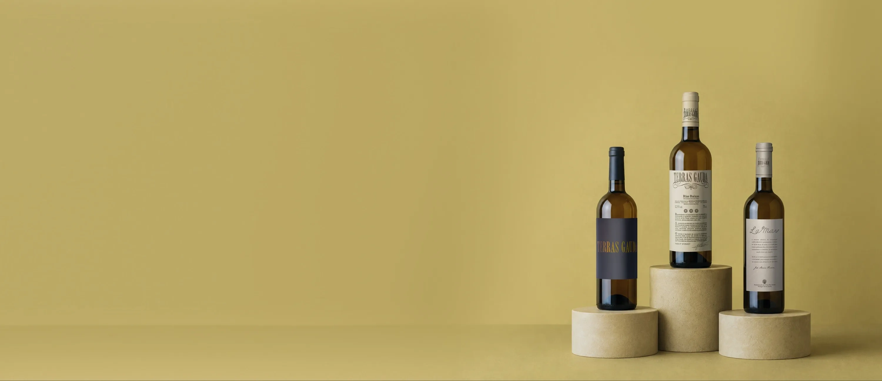 Botellas de vino de la bodega Terras Gauda
