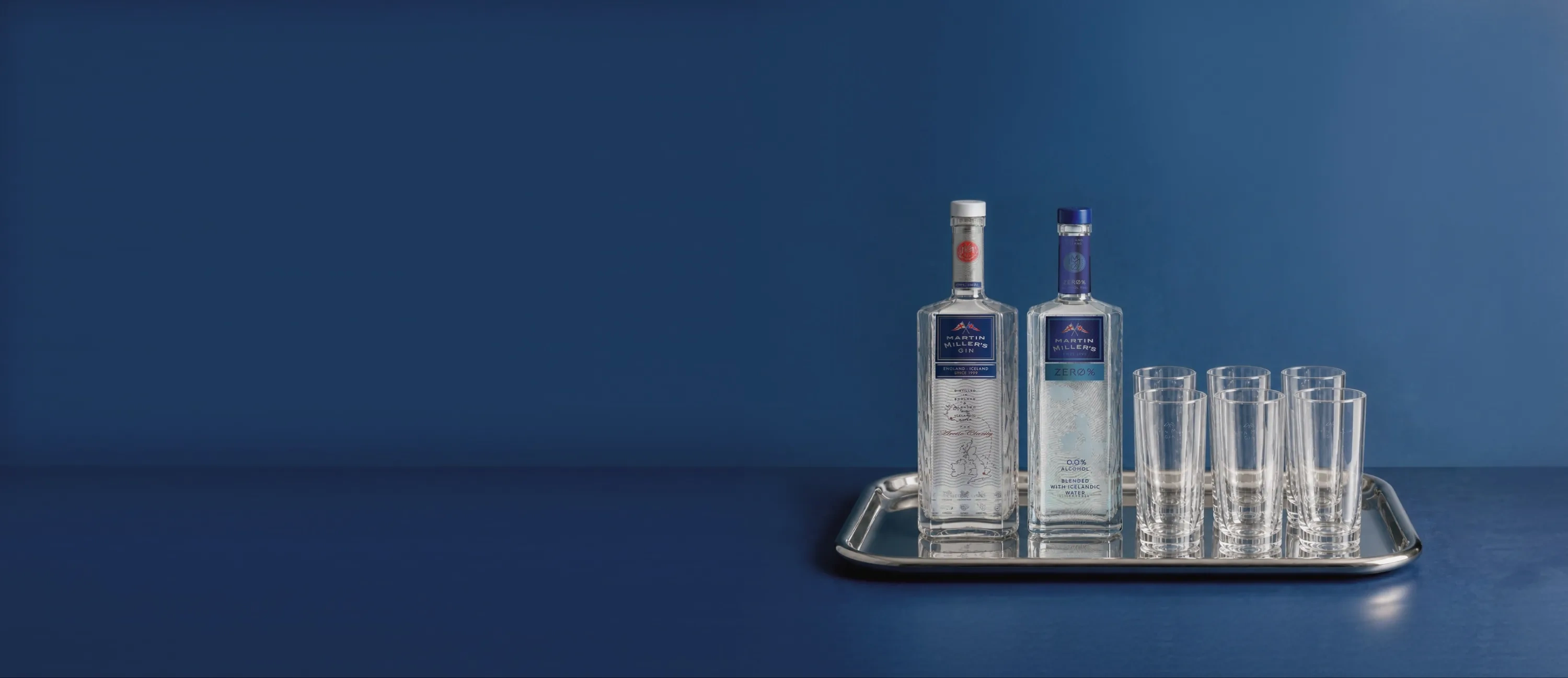 Pack botellas de Martin Miller's Gin y Martin Miller's Zero con vasos de regalo