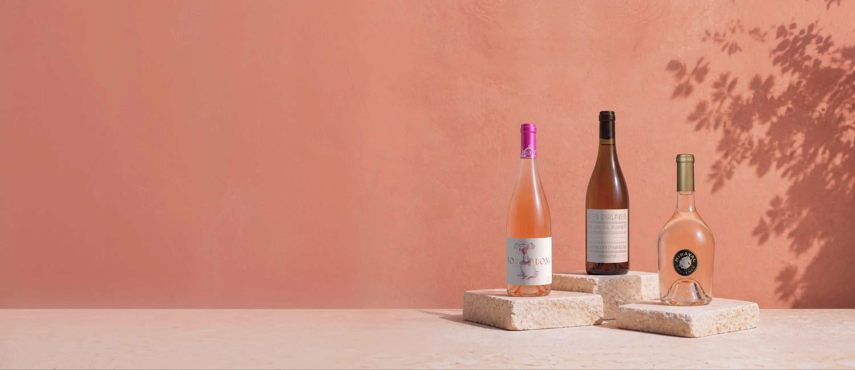 Botellas de vino rosado con 10% de descuento