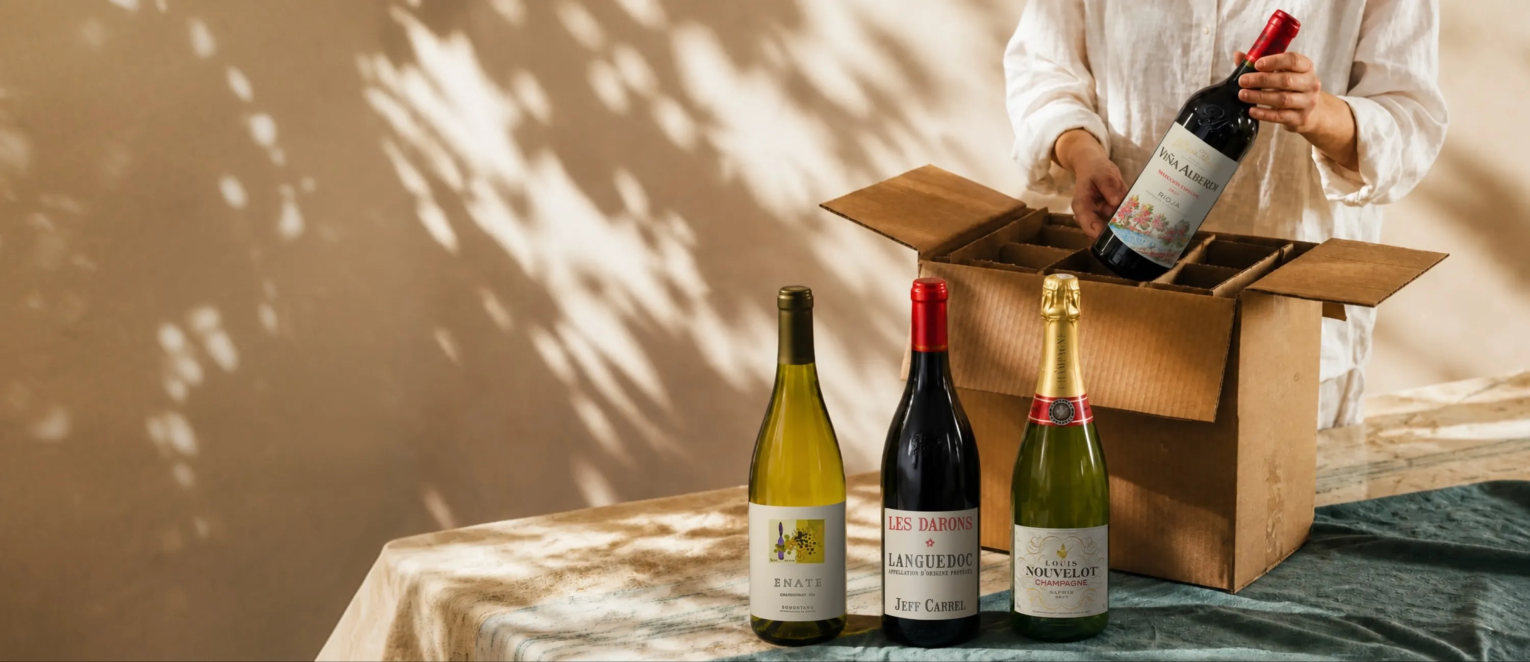 Botellas de vino y champagne con envíos gratis