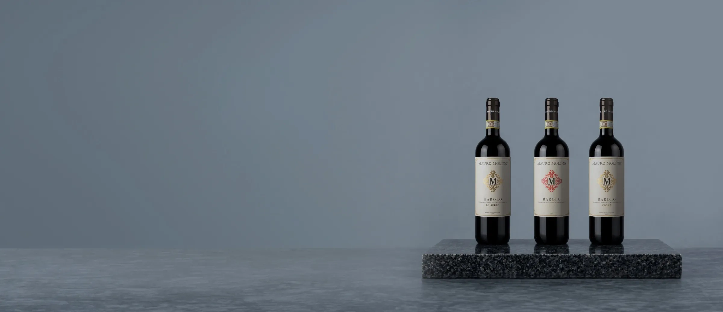 Botellas de vino de la bodega Mauro Molino