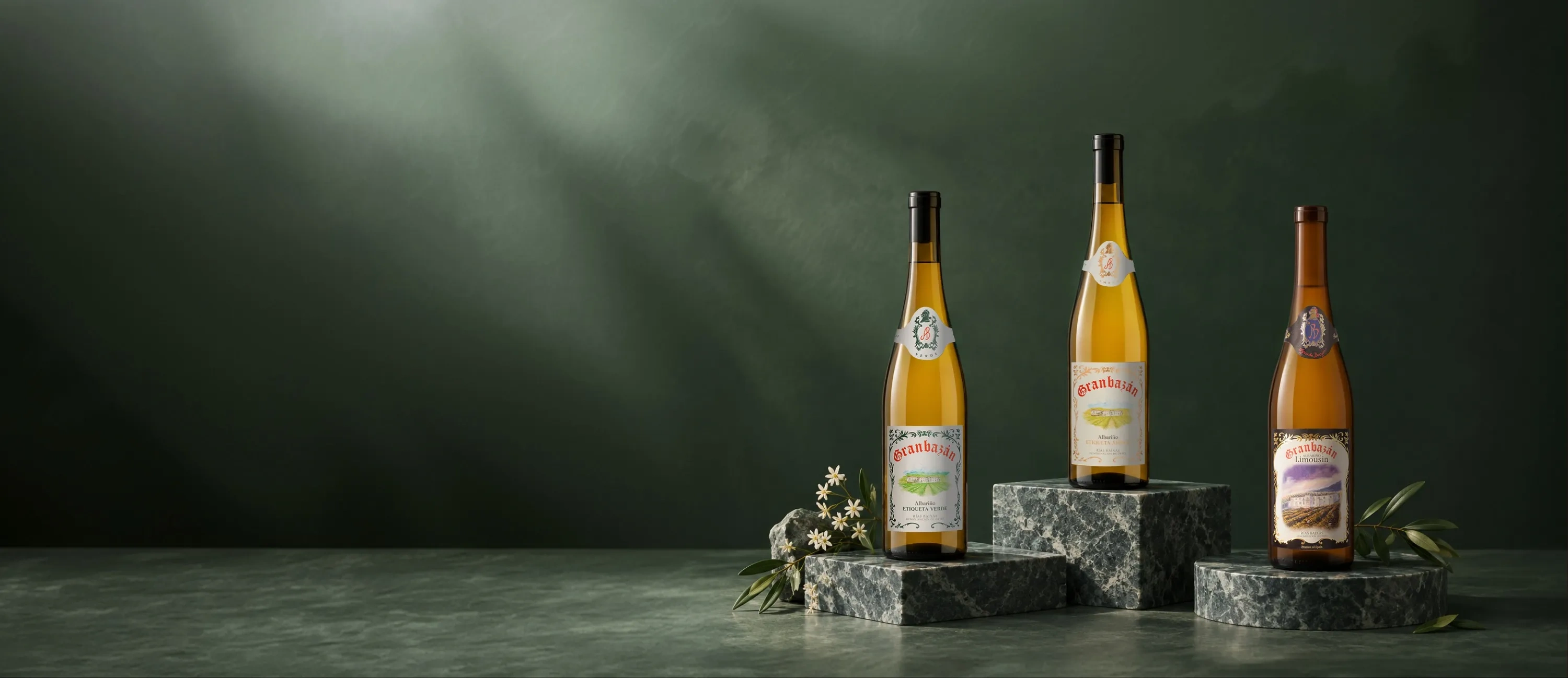Botellas de vino de la bodega Granbazán