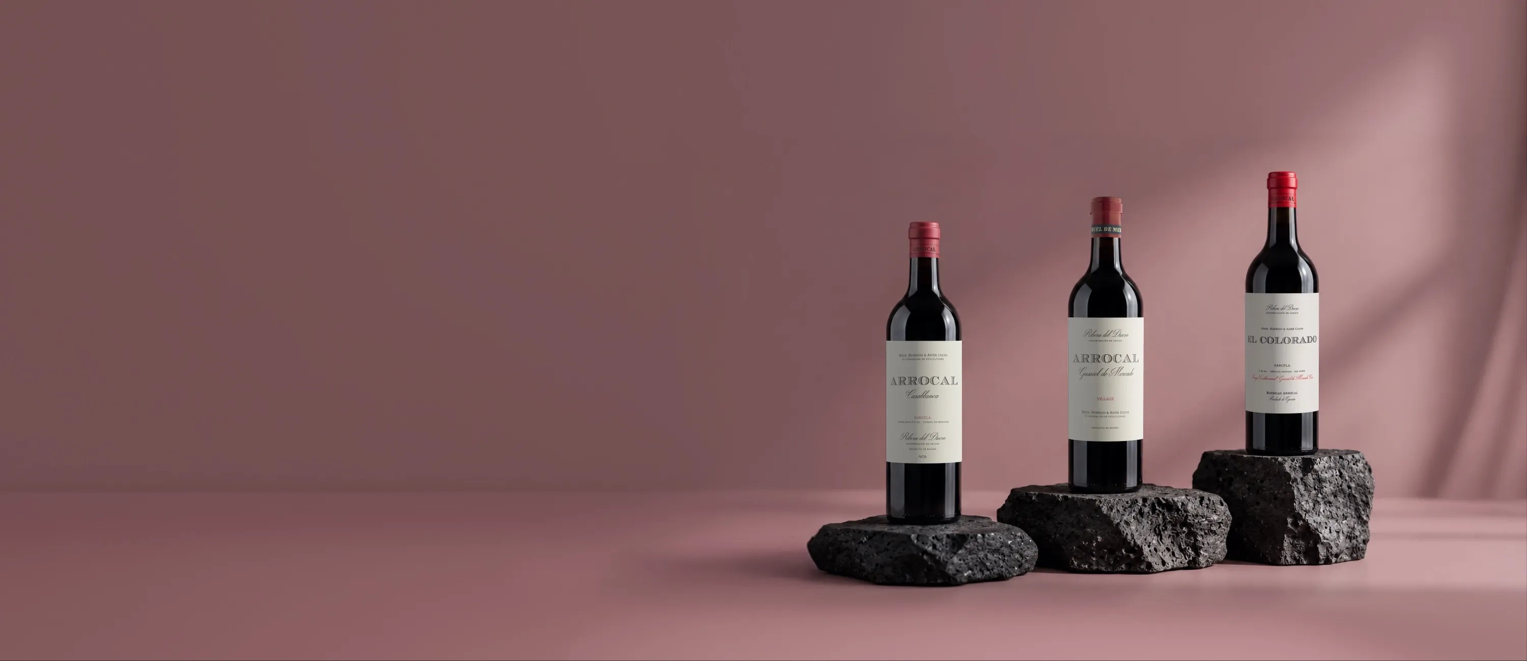Botellas de vino de la bodega Arrocal